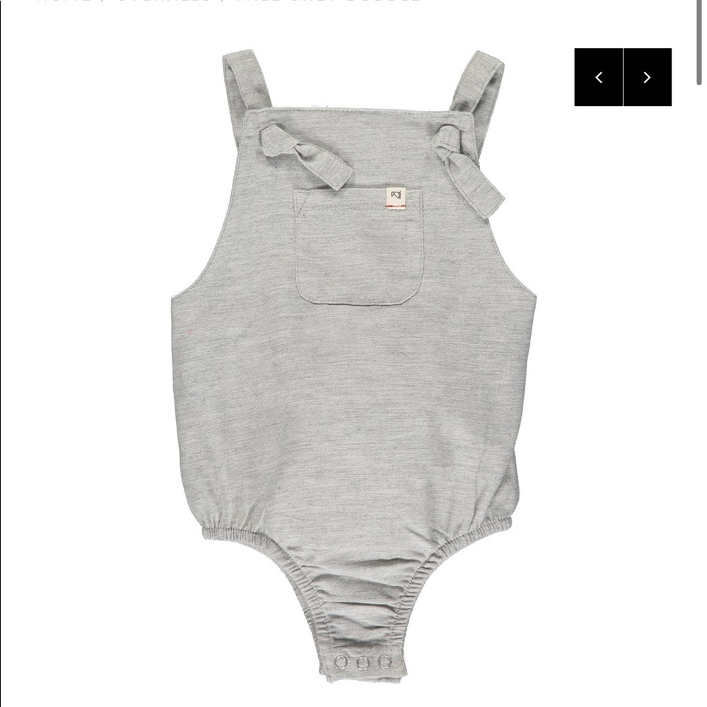 Me & Henry cotton bubble taupe overall snap onesie
